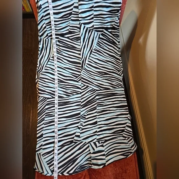 NWT DKNY Silky Sleeveless V-Neck Maxi Dress Blue White Brown Multi Stripes Sz S - Picture 10 of 12